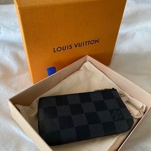 LOUIS VUITTON KEY/CHANGE POUCH (BLACK AND GREY)